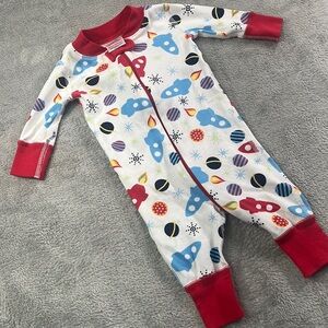 Hanna Andersson 0-6 Mos, 50 cm 100% Organic Cotton 1 Piece Full Zip Pajamas